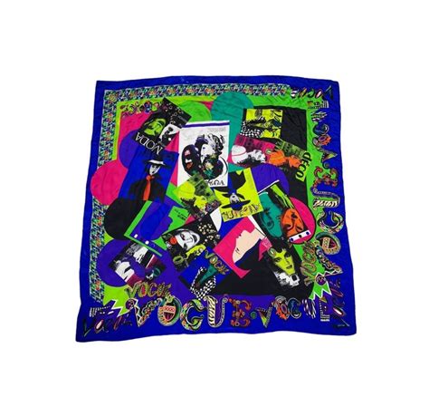 Iconic Gianni Versace Vogue Covers Large Silk Scarf Shawl